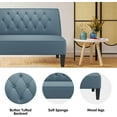 thumbnail image 6 of annjoe Button Tufted Loveseat Settee Upholstered Sofa Backrest Buckle Couch Banquette  for Dining Room Living Room Bedroom Funiture-Blue, 6 of 8