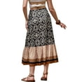 thumbnail image 3 of INSPIRE CHIC Maxi Boho Skirt for Women's A-Line High Waist Vacation Color Block Skirts S Black, 3 of 6