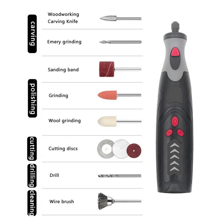 Cordless Grinder Rotary Tool Kit Polishing Drill Kit 5 Speed + 49PCS  Accessories