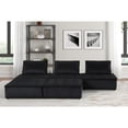 thumbnail image 5 of Anna Black Velvet 5 Pc Sectional Sofa, 5 of 10