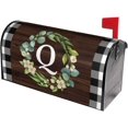 thumbnail image 5 of Wreath Monogram Letter Q Mailbox Covers, Buffalo Plaid Outdoor Magnetic Mailbox Cover, 21 x 18 in Mail Box Covers for Garden Yard Decor, 5 of 5