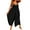 Black, variant on Women's 6 Colors Casual Sling Jumpsuit Wide Leg Pants Sleeveless Home Jumpsuits