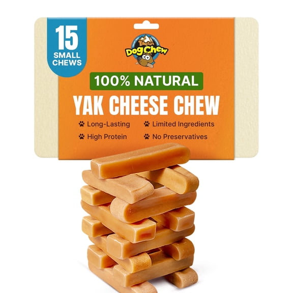 Tibetan Dog Chew Yak Cheese Himalayan Treats for Small Dogs, Natural Long-Lasting Chews, 15 Sticks
