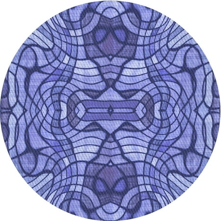 

Ahgly Company Indoor Round Patterned Sky Blue Dress Blue Area Rugs 5 Round