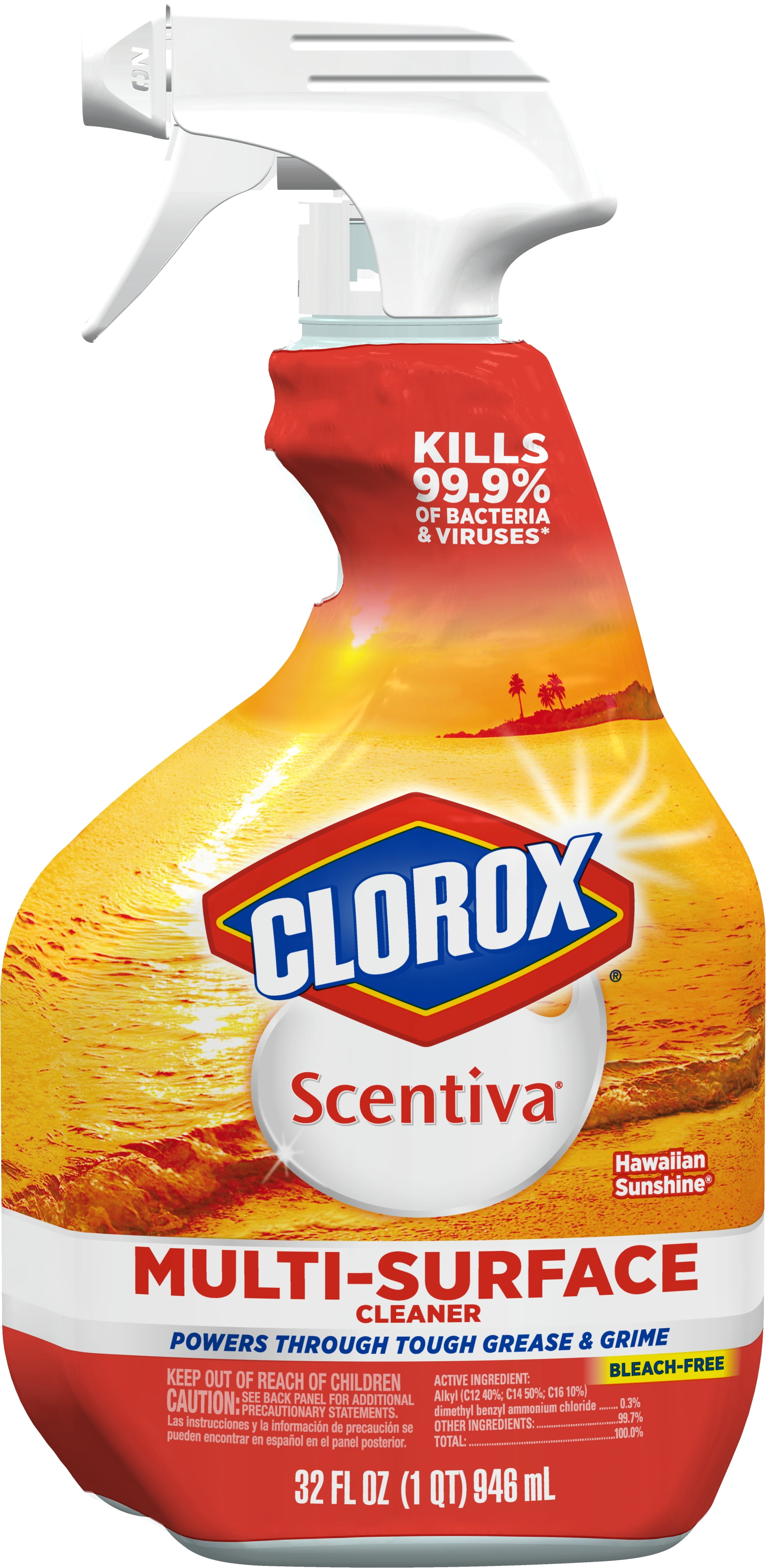 Clorox Scentiva Multi Surface Cleaner, Spray Bottle, Hawaiian Sunshine
