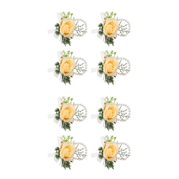 Qarigey ABS Realista Flor artificial para bodas - Decoración de flores Flores artificiales Novia Fácil de usar Romántica Champagne Flo de muñeca de champán Muñeca flor 2piezas
