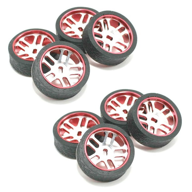 8 Piezas de Neumáticos Y Ruedas de Coche RC para K969 K989 K999 P929 Iw04M Iw02 Rm02 Rm03 Dgawd Mini-Z RC 1/28 Piezas de Coche, Rojo