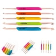 thumbnail image 2 of BUYISI Crochet Hooks Silicone Handle Double Head Aluminum Tpr Crochet Hook Set Weave Knitting Crochet Tools Home Sewing Tools Set 5Pcs/Set, 2 of 4