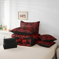 thumbnail image 4 of Erosebridal Retro Damask Bedding Queen Size, Boho Skeleton Skull Bedding Sets Queen Size, Red Black, Reversible 7pcs, 4 of 5