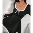 thumbnail image 4 of Robe Courte d'Automne à Manches Longues en Dentelle, Encolure en U, Ligne A, Mignonne, Décontractée, Courte, pour Fête, pour Femmes, 4 of 9