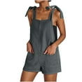 thumbnail image 1 of yoeyez Womens Jumpsuits And Rompers Casual,Ladies Corduroy Adjustable Straps Rompers Sleeveless Solid Color Shorts Overalls With Pockets Dark Gray,S, 1 of 7