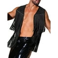 thumbnail image 5 of INSPIRE CHIC Men's Vests Tassel Fringe Retro Open Front Sleeveless Outerwear Vests M Black, 5 of 6