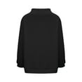 thumbnail image 5 of Savings Women's Long Sleeve Crewneck Letter Printed Side Buttons Tunic Shirts Trendy Casual Pullover Sweatshirts Black,S, 5 of 6