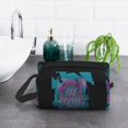 thumbnail image 6 of XMXT Large Capacity Makeup Bag, Brave Slogan Blue Pattern Storage Bags Travel Toiletry Cosmetic Bag for Women Men, 6 of 9