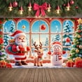 thumbnail image 6 of Colorful Design Christmas Banner Santa Theme Santa Claus Banner Reindeer Pattern Snowman Design Holiday Backdrop for Christmas Party Home Decoration Family Gathering, 6 of 9