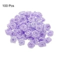 thumbnail image 3 of Uxcell 100Pcs 1.5cm Mini Ribbon Roses for Crafts Artificial Fabric Flowers, Purple, 3 of 5