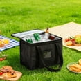 thumbnail image 3 of 1-Pack Insulated Food Delivery Bag, Commercial Food Warmer for Eats, Insulated Reusable Grocery Cooler/Hot Bags, Tote Bag for Shopping/Travel, Catering Bag Black 28X20X17cm, 3 of 3