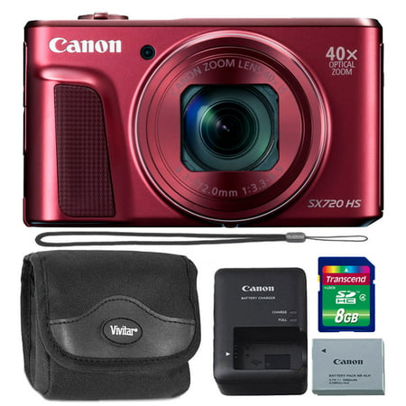 Canon PowerShot SX720 HS 20.3MP 40X Zoom Built-In Wifi / NFC Full HD 1080p Point and Shoot Digital Camera Red Accessory
