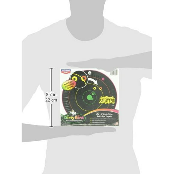 Birchwood Casey Dirty Bird 8" Multi-Colour Bull's-Eye Target (Pack of 20)