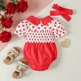 thumbnail image 6 of Sngxgn Baby Girls Ruffle Bodysuit Solid Long sleeved Onesie Casual Plain Blouse Romper(Red,6M), 6 of 6