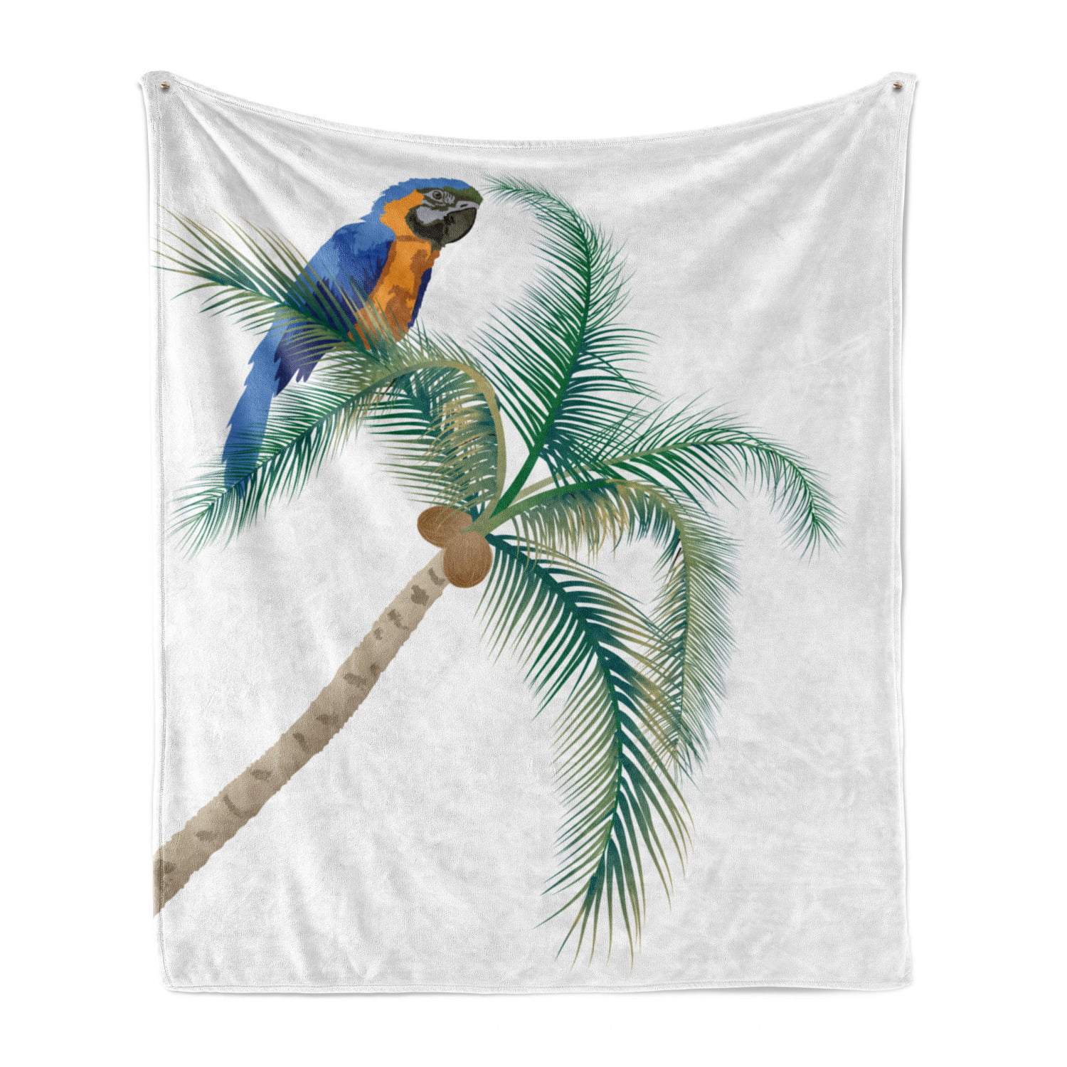 Fleece Throw Blanket Tree and Parrot Bird Soft Blankets and Throws for Sofa Bed Machine Washable 60x50 Inches