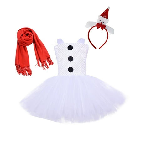 

Quealent Girls Dress Female Big Kid Flower Girl Dress 18 Months Child Girls Tulle Pageant Dress Christmas Party First (White 8-9 Years)
