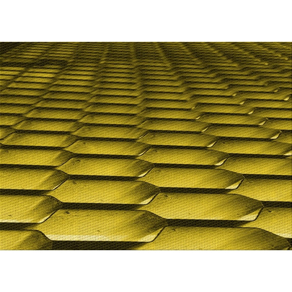 Ahgly Company Indoor Rectangle Patterned Orange Gold Area Rugs, 5' x 7'