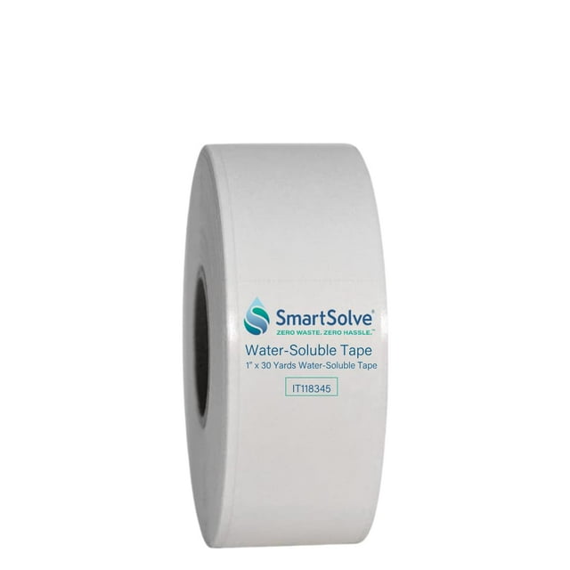 Cinta soluble en agua SmartSolve | 1 x 30 yardas | Se disuelve rápidamente en agua | Autoadhesivo | Máscara para Hidrografía y Doble Inmersión | Manualidades y etiquetas | Biodegradables | Ecológico