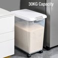 thumbnail image 4 of Food Storage Container, Rice Container Space Saving Airtight 30kg Capacity Sturdy  for Home, 4 of 7