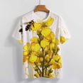 thumbnail image 4 of Bee And Flowers Women T-Shirt Classic O Neck T-Shirts Short-Sleeve Trendy Animal Print Design Tshirt Casual Clothing, 4 of 5