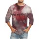 thumbnail image 1 of Camisas de Manga Larga para Hombres Imprimir Blusa de Manga Corta de Cuello Redondo, Camisas de Lino para Hombres, 1 of 4