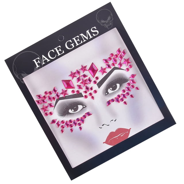 Qarigey Ojo cuerpo cara gemas diamantes de imitación pegatinas autoadhesivas estilo Simple geométrico brillo elegante uñas mujeres Festival Tratamientos faciales Rosa roja