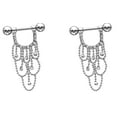 thumbnail image 2 of Body Accentz Nipple Shield Rings barbell barbells chandelier sold as a pair 14 gauge, 2 of 2