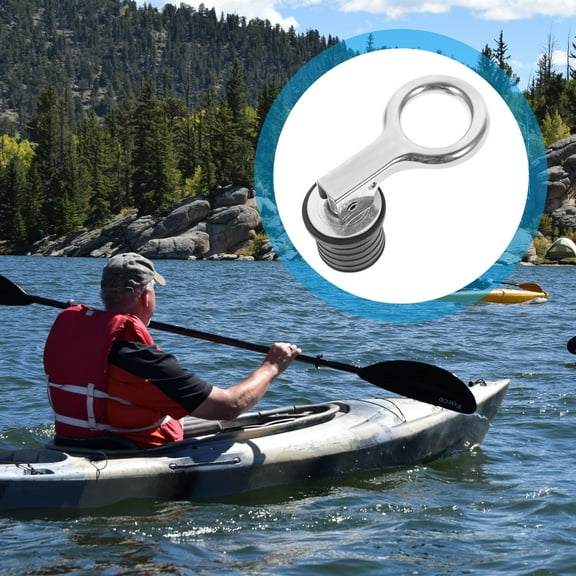 Worgeous Rubber Boat Plug Stainless Steel 1Set 3.9x1.6x1.2in