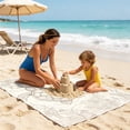 thumbnail image 7 of Beach Towel Bag, Portable Beach Towel Backpack, Integrated Beach Towel with Shoulder Strap, Breathable Cotton Linen Material, Geometric Design, Lightweight and Compact for Travel and Outdoor Use, 7 of 7