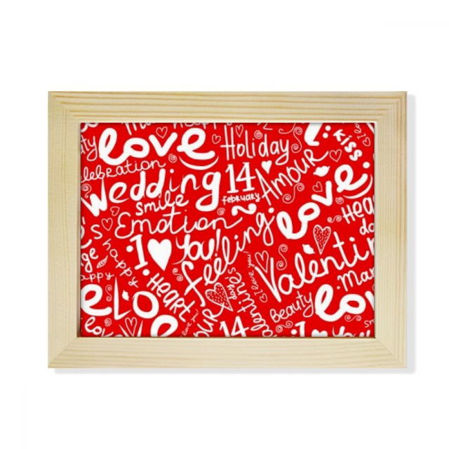 Celebración del día de San Valentín amor matrimonio Escritorio de madera Arte Pintura 6x8 pulgadas marco de foto foto