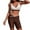 Coffee, variant on 2 Piece Athletic Tankini Swimsuits Womens Color Block Bathing Suits Crosscriss High Waist Sports Swimwear with Pockets(White S)
