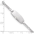 thumbnail image 3 of 14K White Gold Semi-Solid Oval Figaro Id Bracelet (7 X 8.5) Made In United States dcid143w-7, 3 of 5