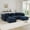 Blue, variant on U-Shaped Modular Sectional Sofa, Corduroy Fabric 3-Seater Couch with Deep Seat & 2 Movable Ottomans, Tufted Design, No Assembly, Anti-Slip Base, Free Combination Living Room Furniture