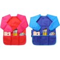 thumbnail image 2 of Niños de 4 a 8 años, bata de pintura de 2 piezas / delantal artesanal / bata de manga larga / delantal impermeable para niños y niñas Namotu LL-0641, 2 of 7