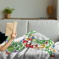 thumbnail image 3 of Letter K Soft Flannel Fleece Blanket, Vivid Color Scheme Natural Inspirations Flowers Leaves Stalks Uppercase K Alphabet, Cozy Plush for Indoor and Outdoor Use, 70" x 90", Multicolor, by Ambesonne, 3 of 5