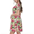 thumbnail image 2 of Balery Rose Flowers Pattern Womens Dresses Loose Short sleeve Sundresses Swimsuit Coverup 2025 Summer Casual Dress for Women - A-Line Swing Dress, 2 of 6