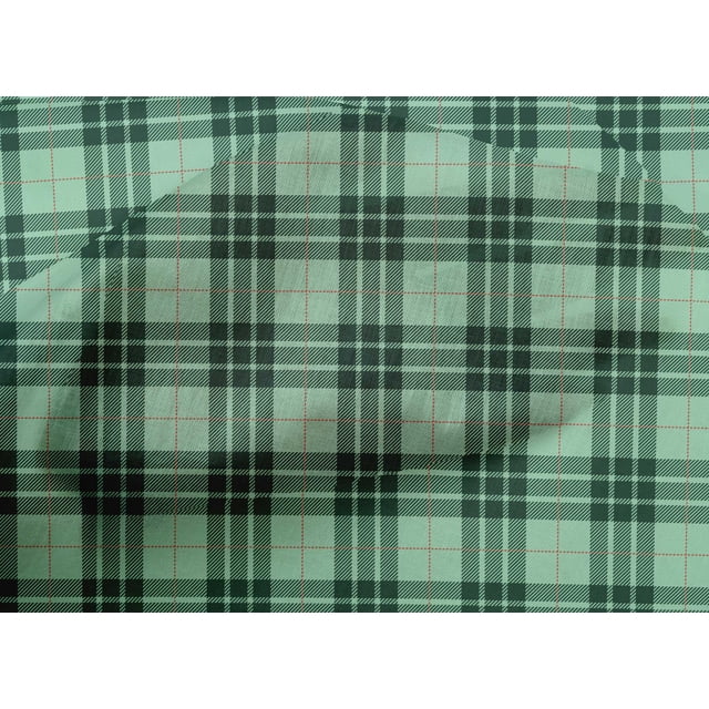 oneOone Cotton Poplin Fabric Tartan Check Printed Craft Fabric BTY 42 Inch Wide