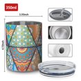 thumbnail image 4 of 12oz Coffee Tumblers Multicolor Ethnic Geometric Pattern Stainless Steel Vacuum Insulated Travel Tumbler Coffee Cups Mug with Lid and Straw with Cleaning Brush for Cold & Hot Drinks, 4 of 5