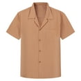 thumbnail image 1 of hoksml Chemises Boutonnées pour Hommes Mode Confortables Col Uni Manches Courtes Col Rabattu Chandail Régulier Blouse Décontractée Liquidation 2025, 1 of 5