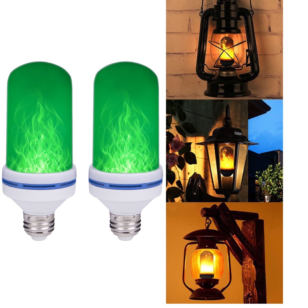 2 pack LED Flame Effect Light Bulb E26 Flickering Fire Atmosphere