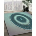 thumbnail image 2 of Ahgly Company Indoor Round Patterned Northern Lights Blue Area Rugs, 8' Round, 2 of 6