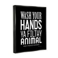 thumbnail image 3 of Stupell Industries Wash Your Hands Ya Filthy Animal Black and White Bold Typography Jet Black Framed Floating Canvas Wall Art, 24x30, by Stephanie Workman Marrott, 3 of 5