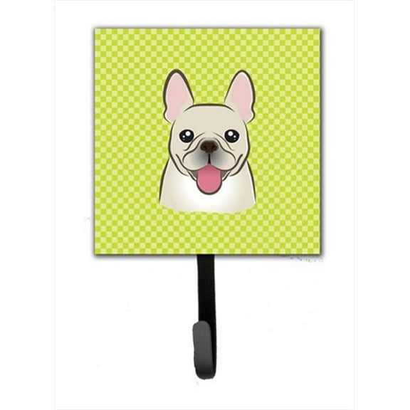 Carolines Treasures Checkerboard Lime Green French Bulldog Leash or Key Holder 7Hx4.25W multicolor