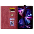 thumbnail image 7 of Nalacover Case for Amazon Fire Max 11 Tablet (13th Gen, 2023), Flower Embossed Pattern PU Leather Flip Cover with Card Slots Holder Auto Wake/Sleep Kickstand TPU Shockproof Case, Winered, 7 of 7